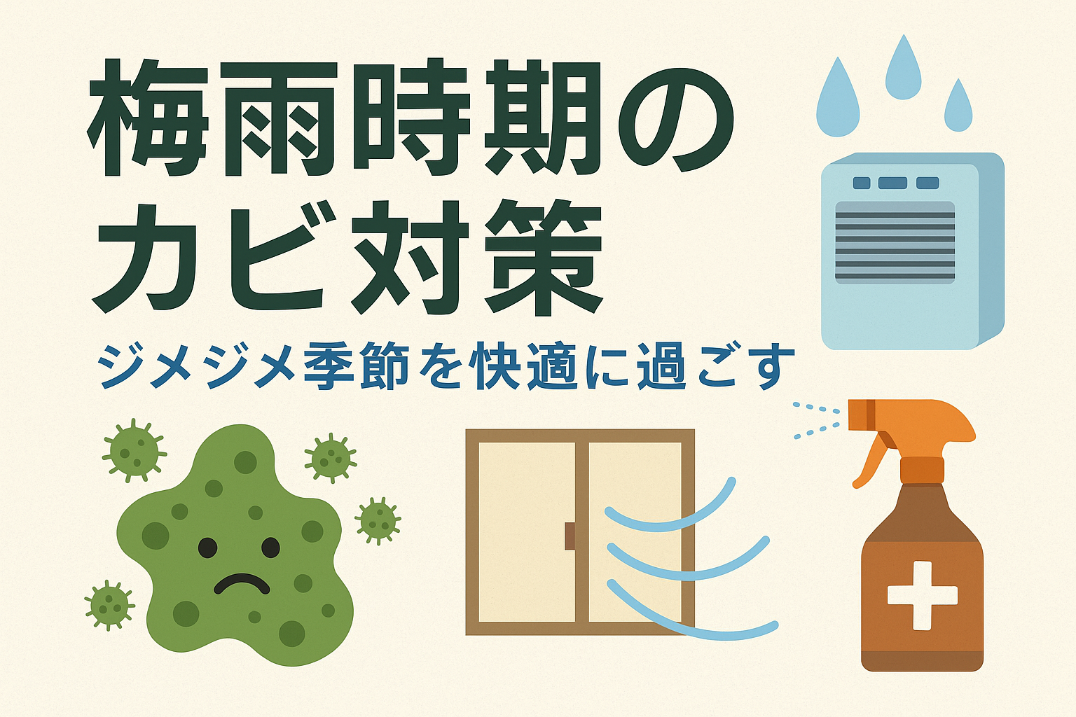 梅雨時期のカビ対策!ジメジメ季節を快適に過ごす方法