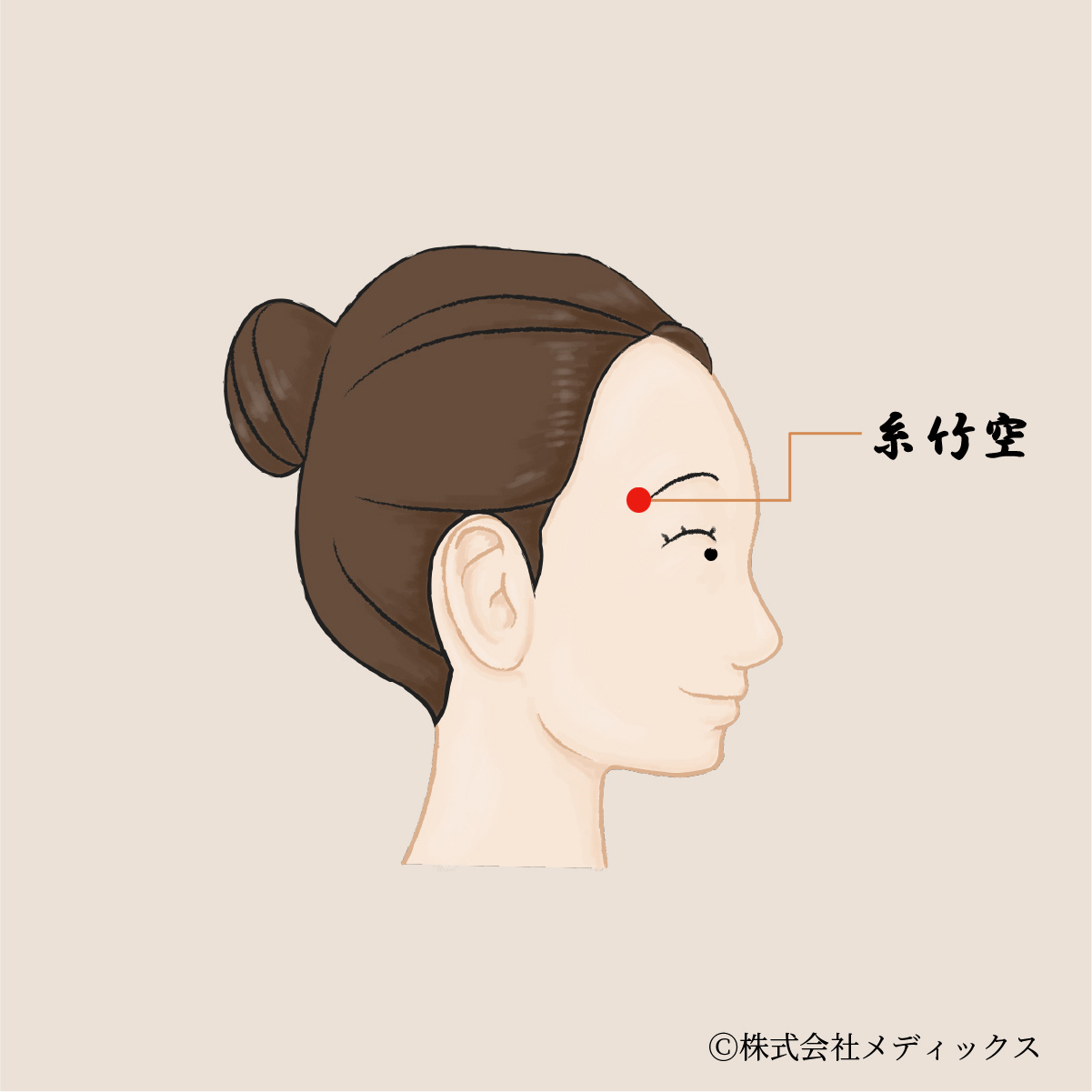 【糸竹空】目の疲れと頭の張りを緩める眉端のツボ